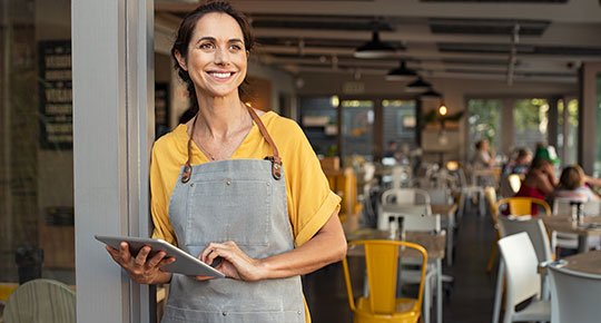 shop owner using fitech mobile functions