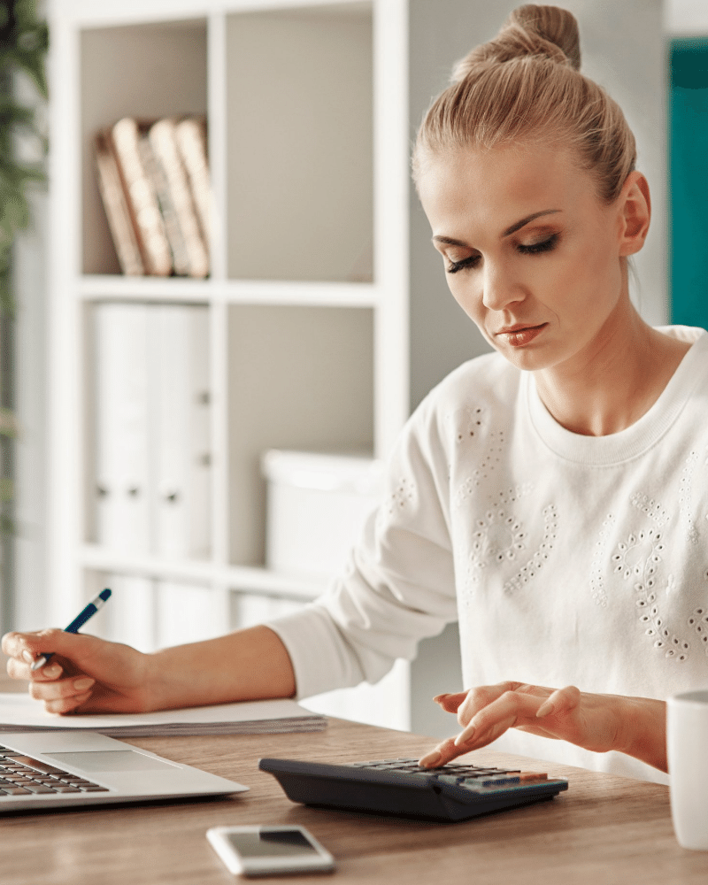 woman establishing a budget