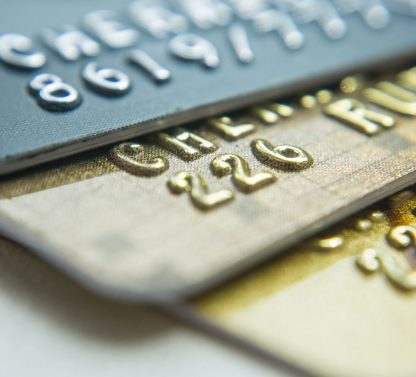 a group of credit cards stacked on top of each other.