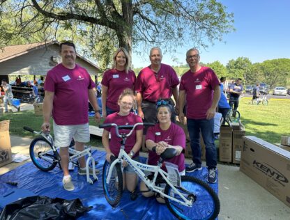 1st summit bank employees at the build a bike workshop