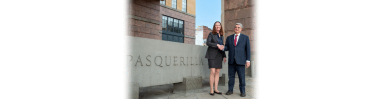 Allison Johnson and Mark Pasquerilla at the Crown American building