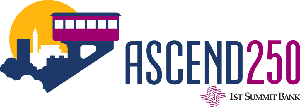 Logo for HSCEND2020 featuring a yellow sun, city skyline, and purple transit element with '1st Summit Bank' text.